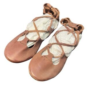 Free People Leather Lace-Up Flats